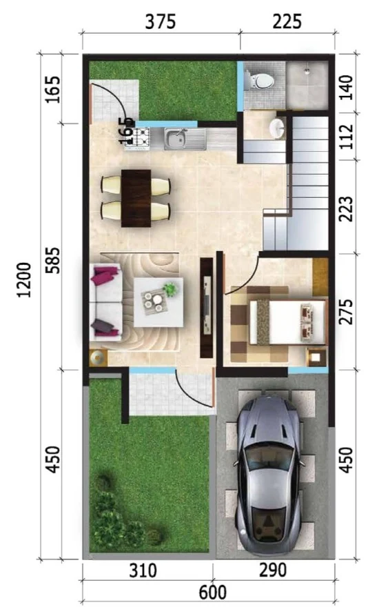 Detail Gambar Rumah Minimalis Ukuran 6x12 Nomer 33
