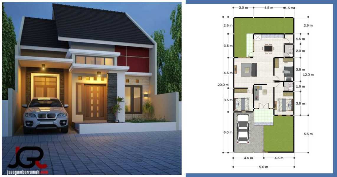 Detail Gambar Rumah Minimalis Ukuran 9x12 Nomer 9