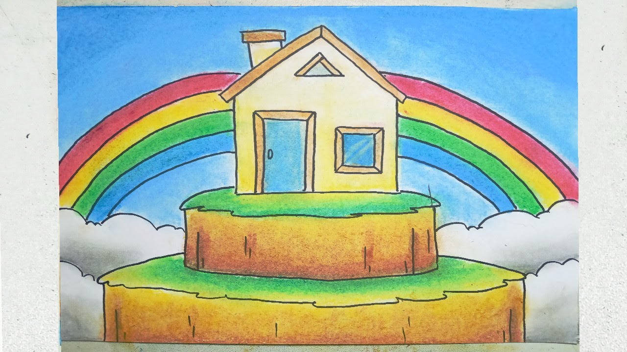 Gambar Rumah Pelangi 57+ Koleksi Gambar