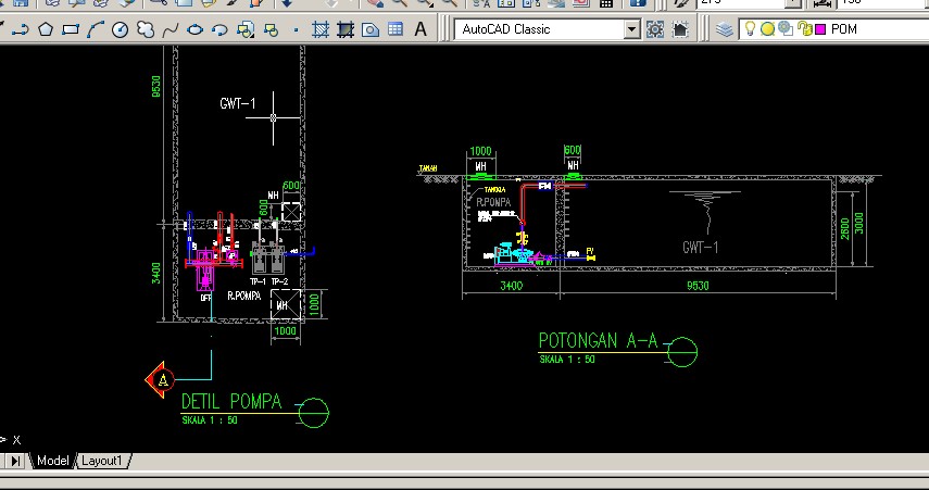 Detail Gambar Rumah Pompa Cad Nomer 7