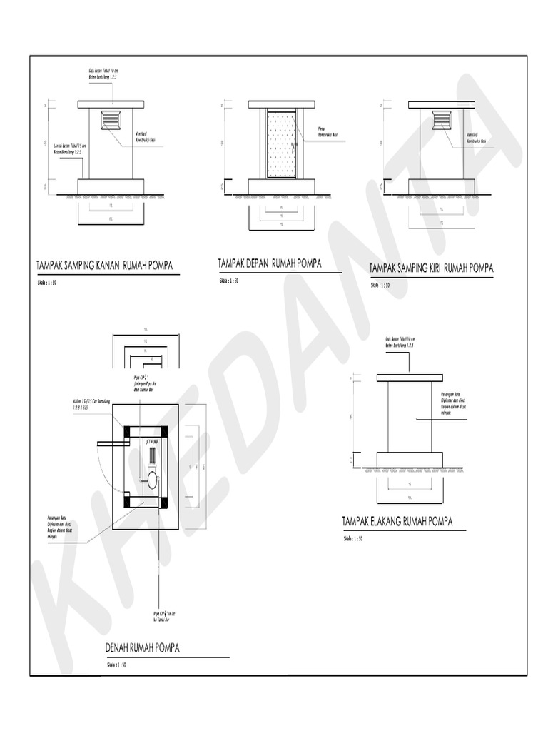 Detail Gambar Rumah Pompa Cad Nomer 8