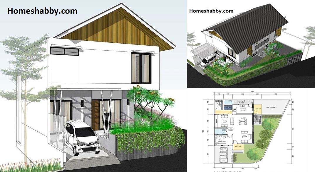 Detail Gambar Rumah Satu Lantai Di Sudut Jalan Nomer 6