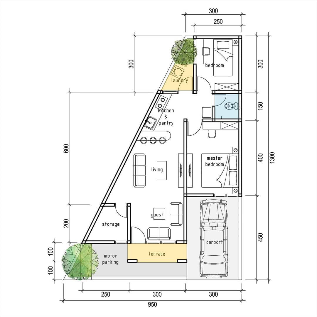 Gambar Rumah Tanah Segi Tiga - KibrisPDR