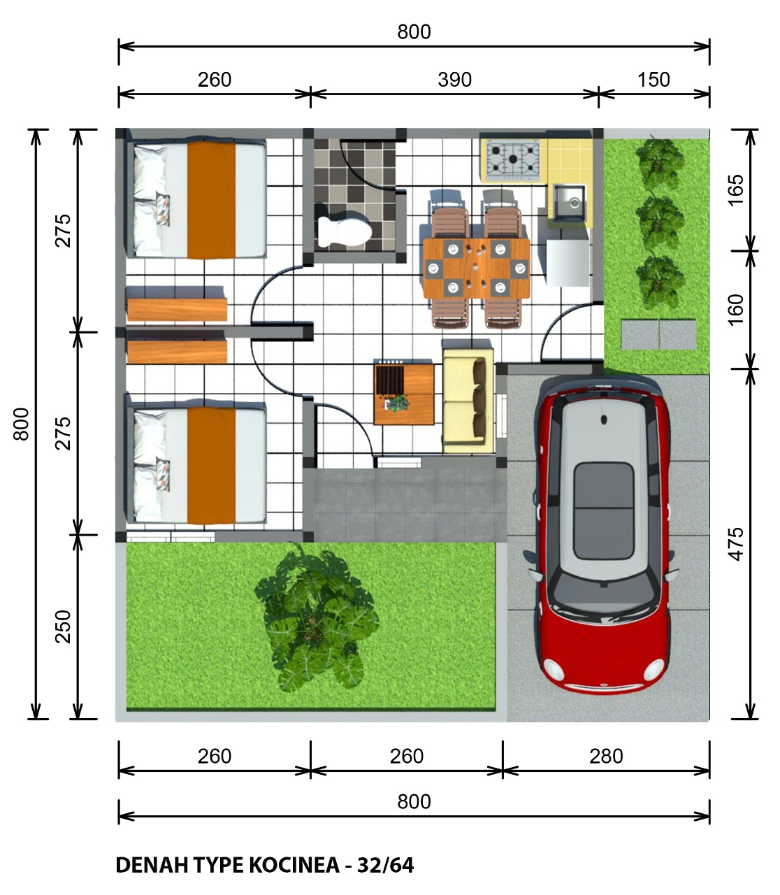 Detail Gambar Rumah Tipe 32 Nomer 42