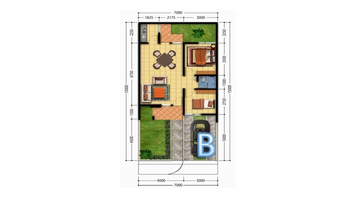 Detail Gambar Rumah Tipe 36 Jalan 3dimensi Nomer 17