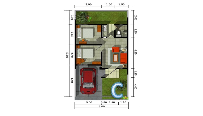 Detail Gambar Rumah Tipe 36 Jalan Perumahan 3 Dimensi Nomer 46