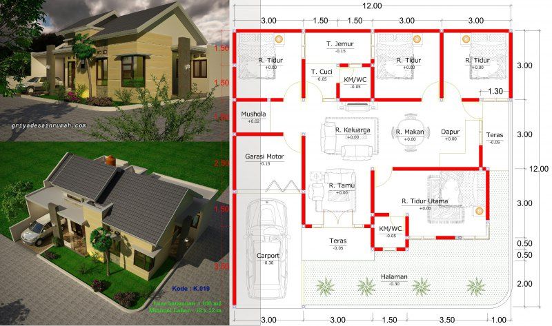 Detail Gambar Rumah Tipe 36 Latar Jalan 3d Nomer 6