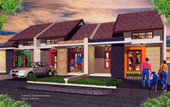 Detail Gambar Rumah Tipe 36 Latar Perumahan 3d Nomer 18