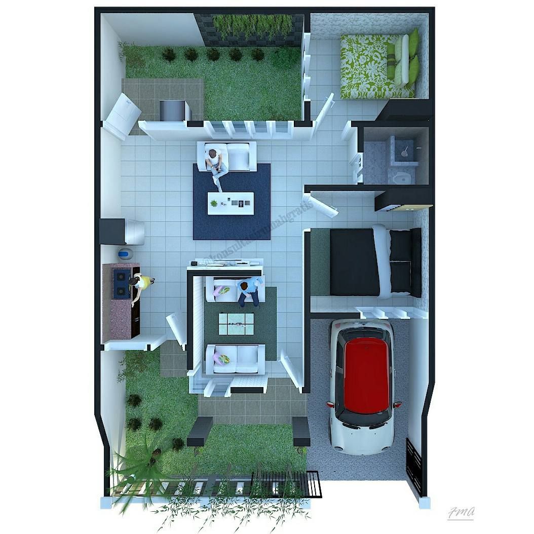 Detail Gambar Rumah Tipe 36 Latar Taman 3d Nomer 3