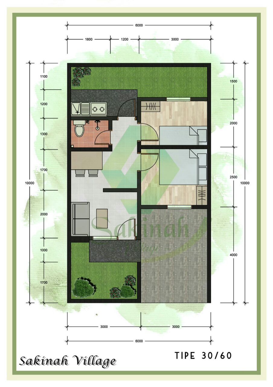 Detail Gambar Rumah Tipe 36 Latar Taman 3d Nomer 26