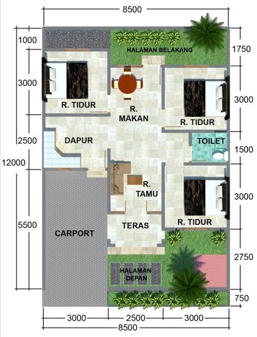 Detail Gambar Rumah Tipe 54 Nomer 23