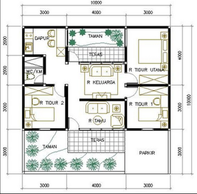 Detail Gambar Rumah Ukuran 10x10 Nomer 32