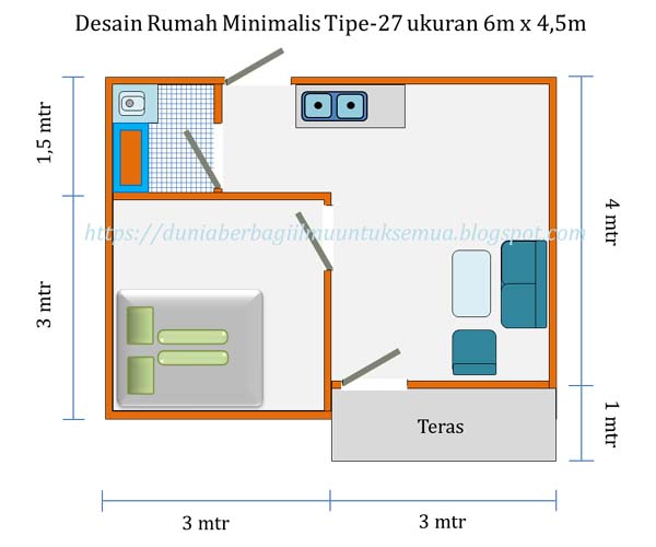 Detail Gambar Rumah Ukuran 4x5 Nomer 19