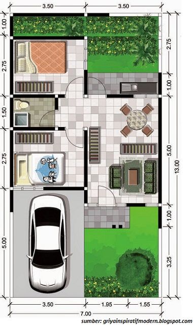 Detail Gambar Rumah Ukuran 6x10 Meter Nomer 6