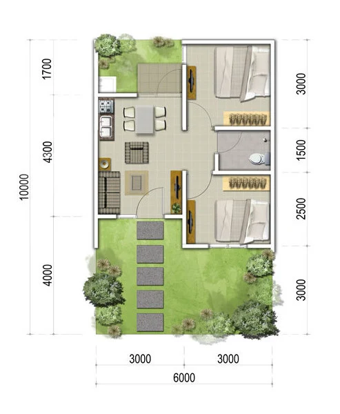 Detail Gambar Rumah Ukuran 6x10 Meter Nomer 8