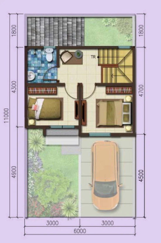 Detail Gambar Rumah Ukuran 6x11 Nomer 14