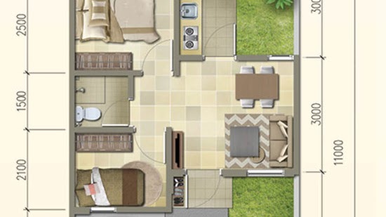 Detail Gambar Rumah Ukuran 6x11 Nomer 16