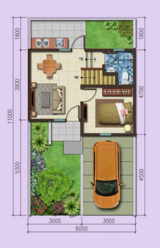 Detail Gambar Rumah Ukuran 6x11 Nomer 7