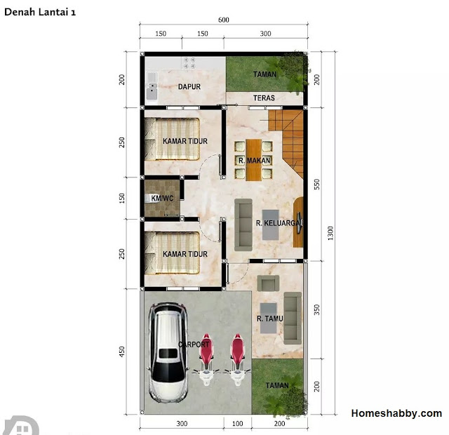 Detail Gambar Rumah Ukuran 6x13 Nomer 20