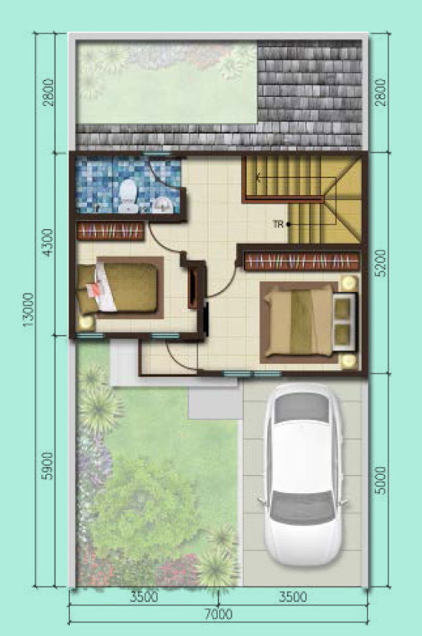 Detail Gambar Rumah Ukuran 7x13 Kamar 3 Nomer 14