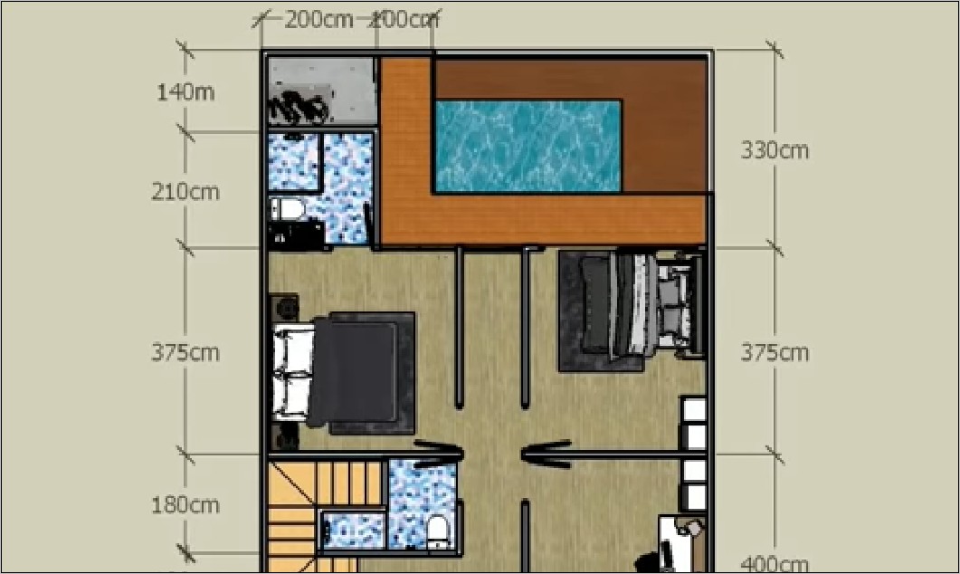 Detail Gambar Rumah Ukuran 7x13 Kamar 3 Nomer 33