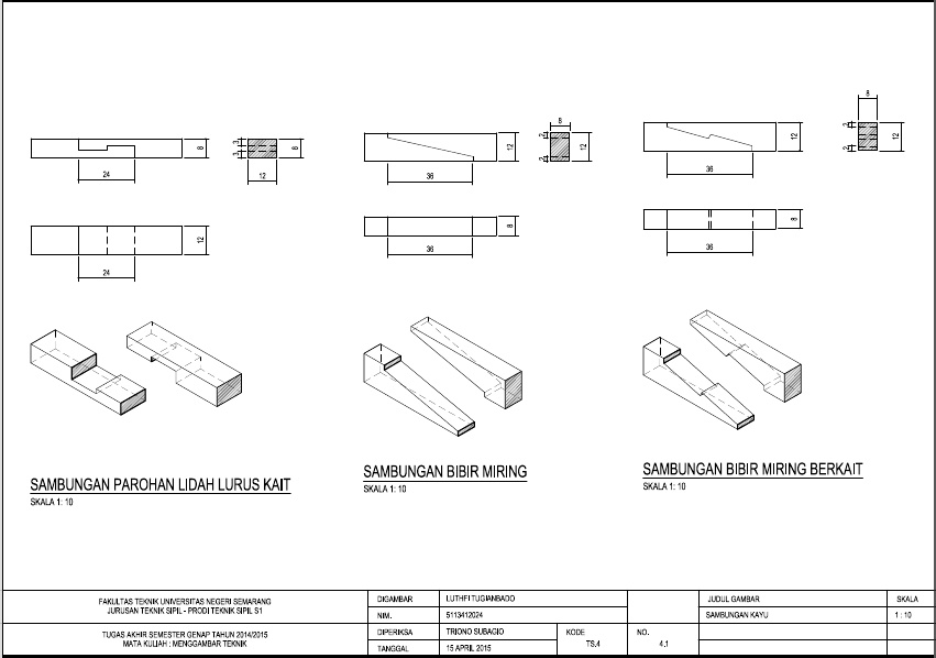 Detail Gambar Sambungan Kayu Teknik Sipil Nomer 43