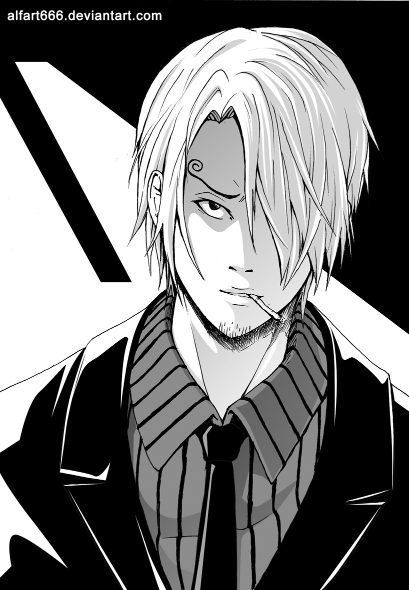 Detail Gambar Sanji Hitam Putih Nomer 6