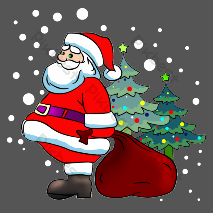 Detail Gambar Santa Claus Dan Pohon Natal Nomer 17