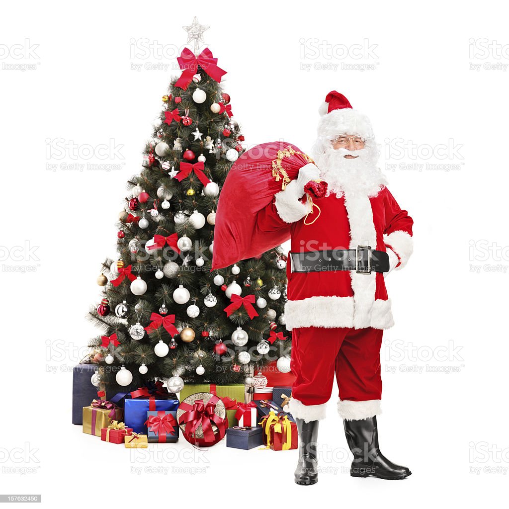Detail Gambar Santa Claus Dan Pohon Natal Nomer 50