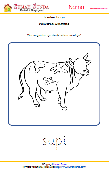 Detail Gambar Sapi Untuk Mewarnai Nomer 37