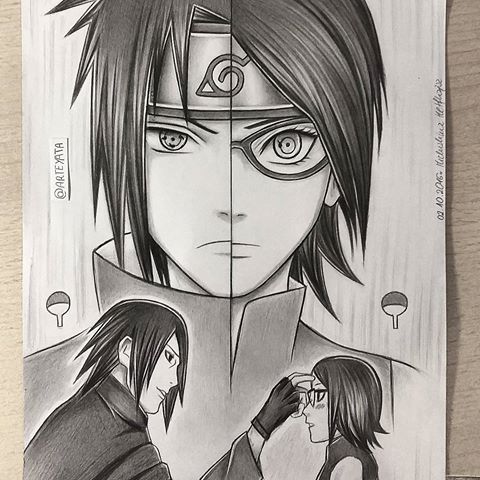 Detail Gambar Sasuke Pensil Nomer 45