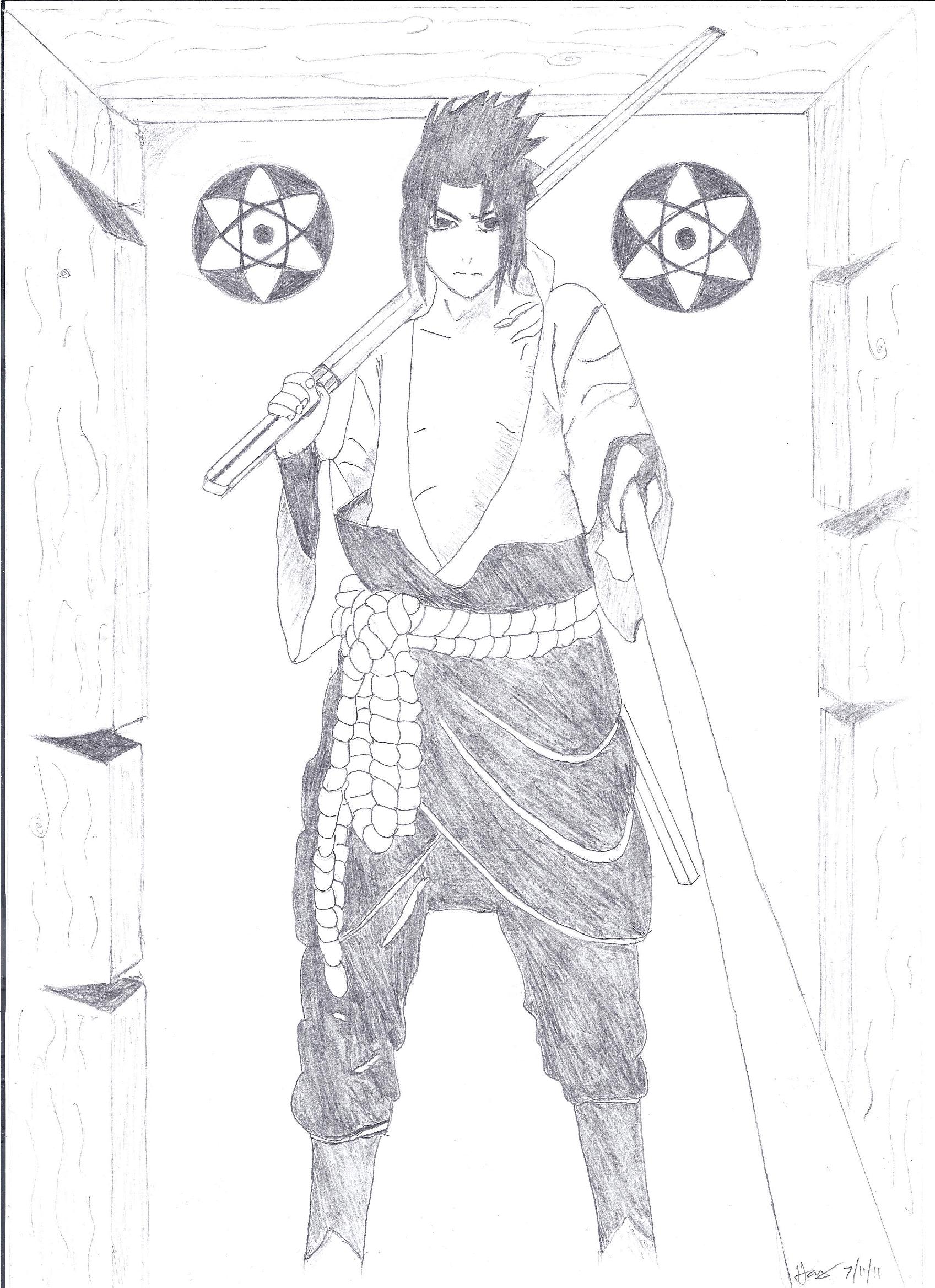 Detail Gambar Sasuke Pensil Nomer 47