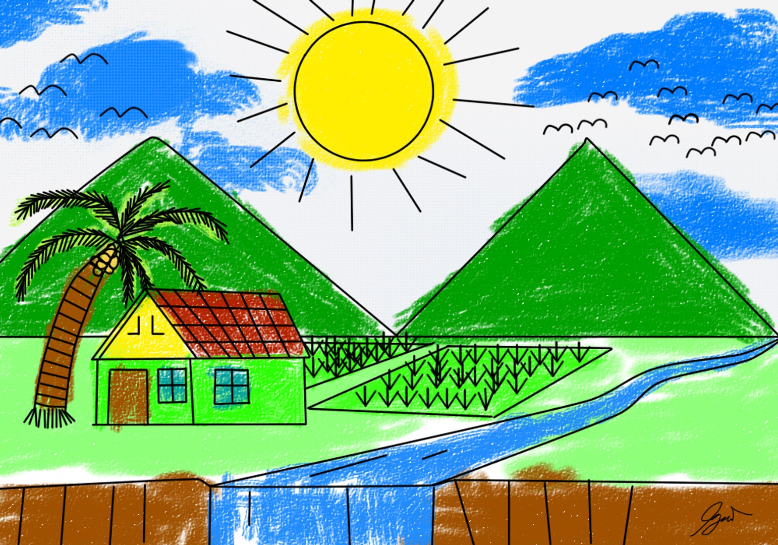Gambar Sawah Anak Tk 57+ Koleksi Gambar