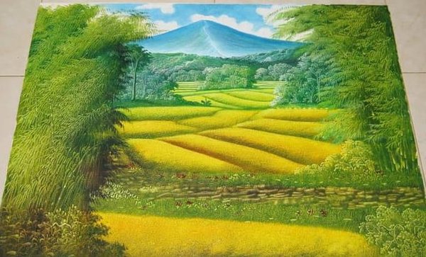 Detail Gambar Sawah Padi Lukisan Nomer 19