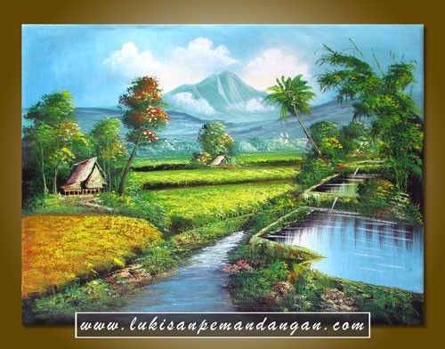 Detail Gambar Sawah Padi Lukisan Nomer 35