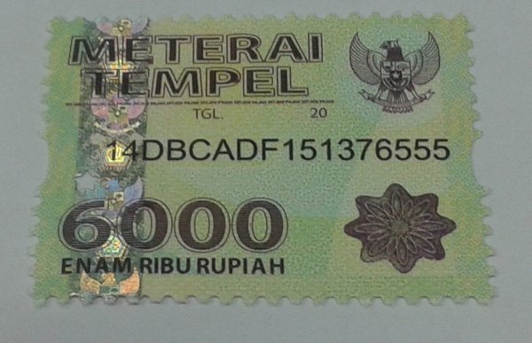 Detail Gambar Scan Materai 6000 Nomer 13
