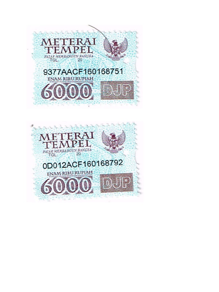 Detail Gambar Scan Materai 6000 Nomer 24