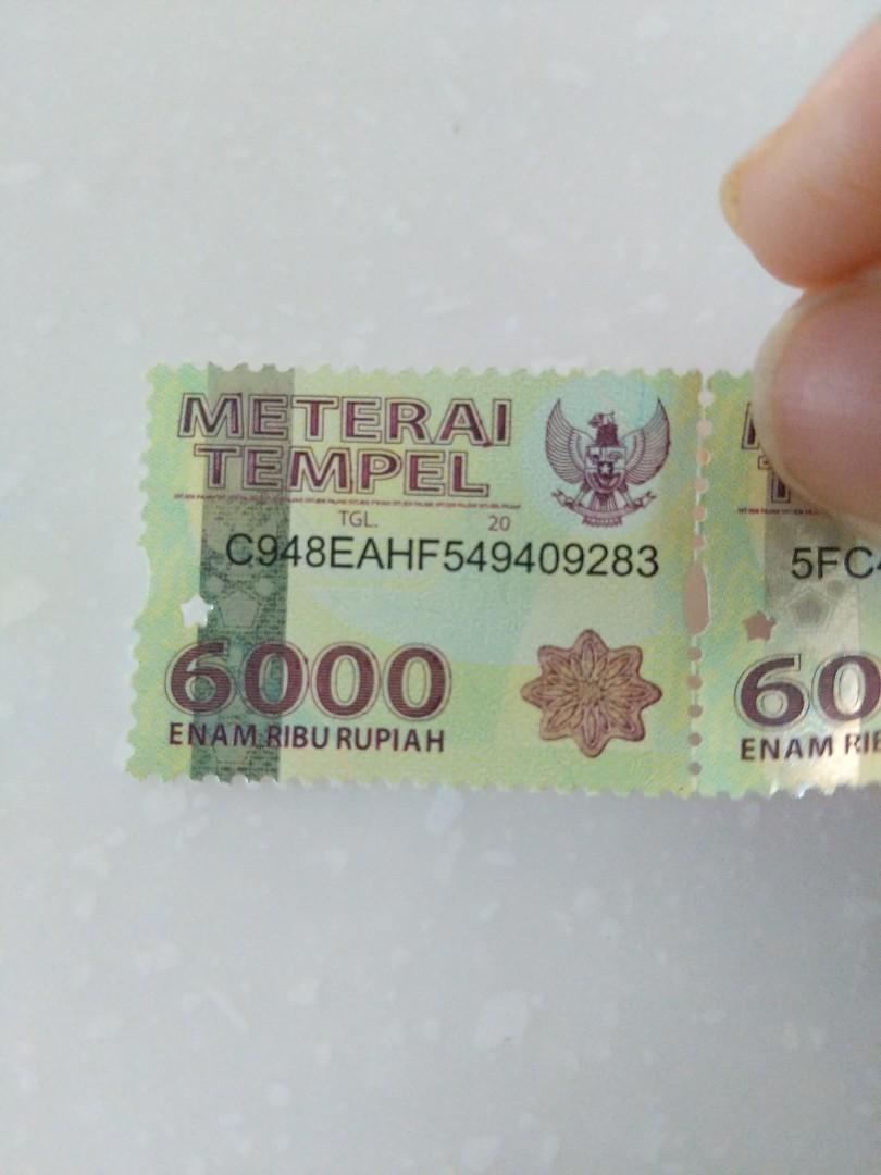 Detail Gambar Scan Materai 6000 Nomer 31