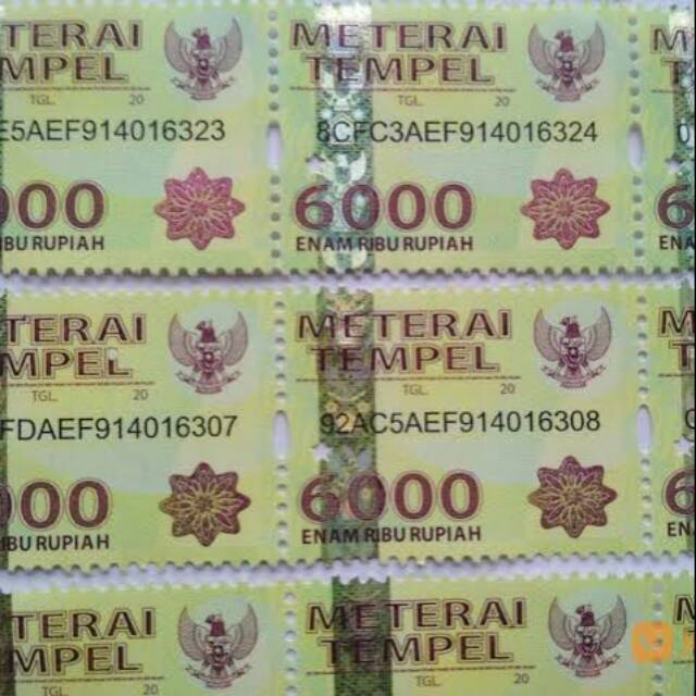 Detail Gambar Scan Materai 6000 Nomer 33