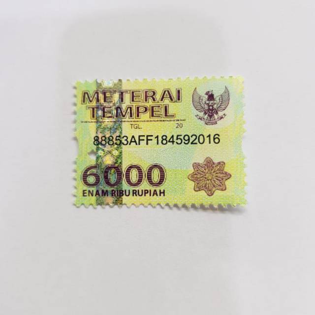 Detail Gambar Scan Materai 6000 Nomer 5