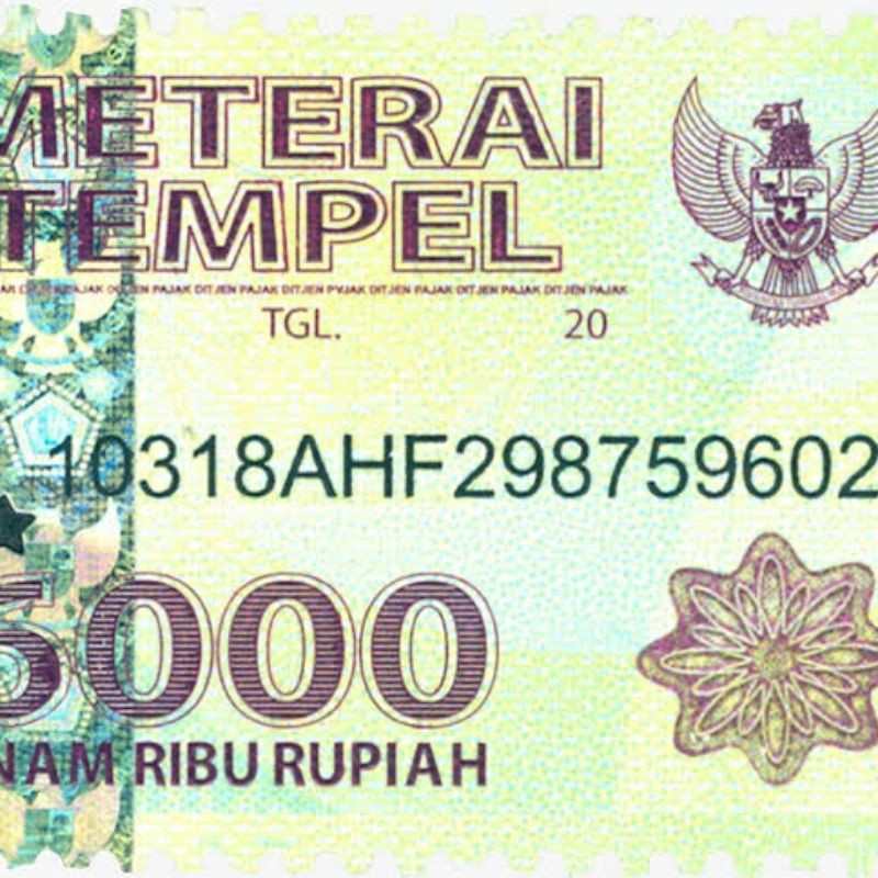Detail Gambar Scan Materai 6000 Nomer 45