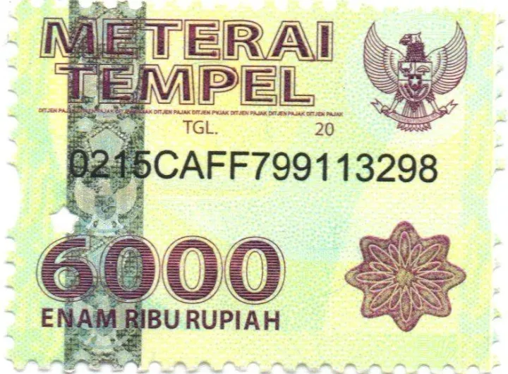 Detail Gambar Scan Materai 6000 Nomer 6