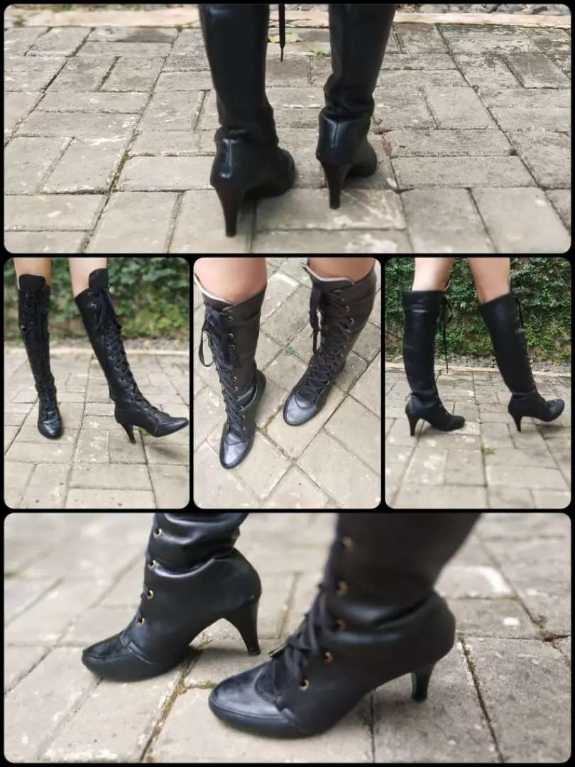 Detail Gambar Sepatu Boots High Heels Wanita Nomer 16