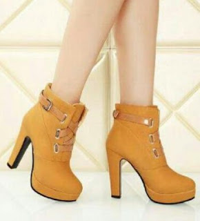 Detail Gambar Sepatu Boots High Heels Wanita Nomer 45