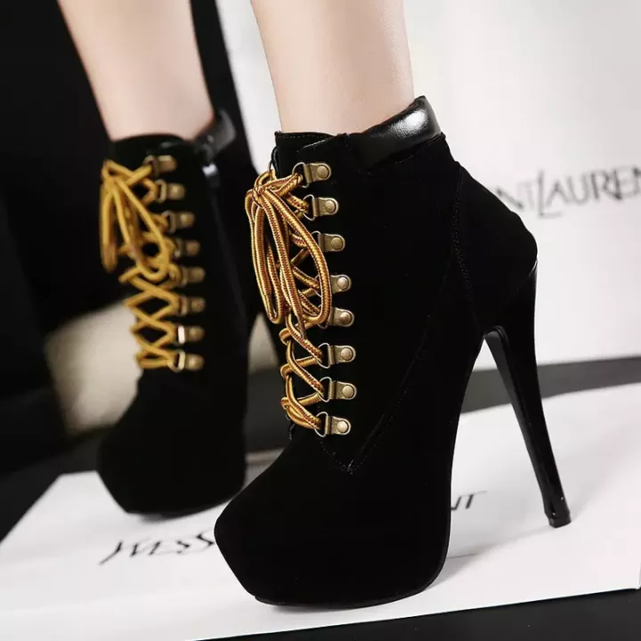Detail Gambar Sepatu Boots High Heels Wanita Nomer 6