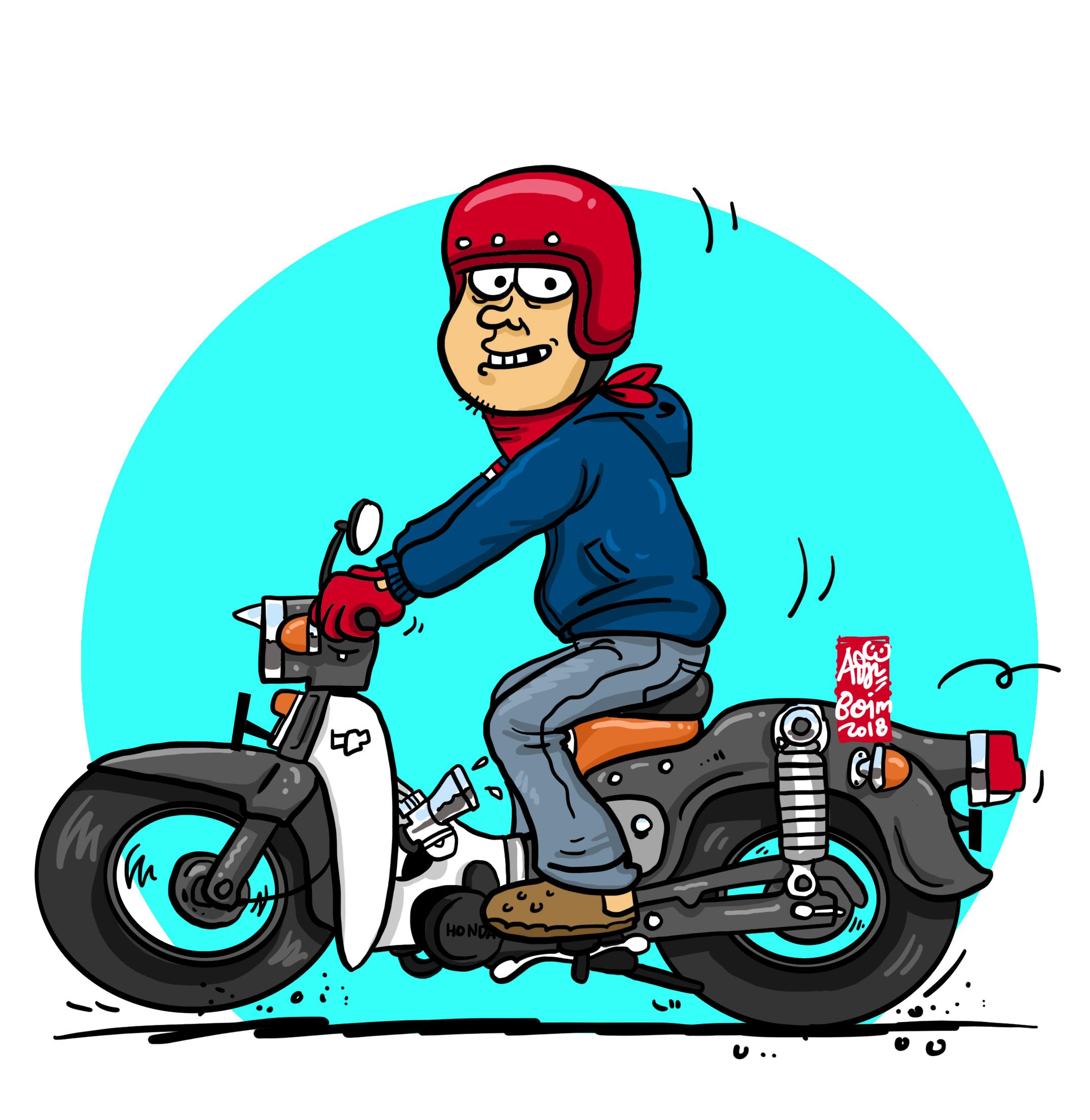 Detail Gambar Sepeda Motor Bebek Karikatur Nomer 5