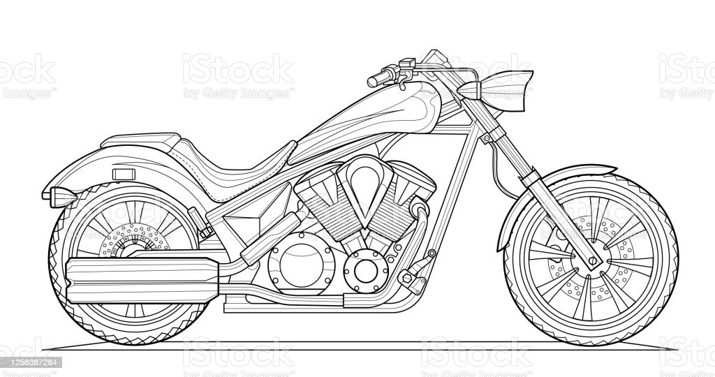 Detail Gambar Sepeda Motor Hitam Putih Nomer 27
