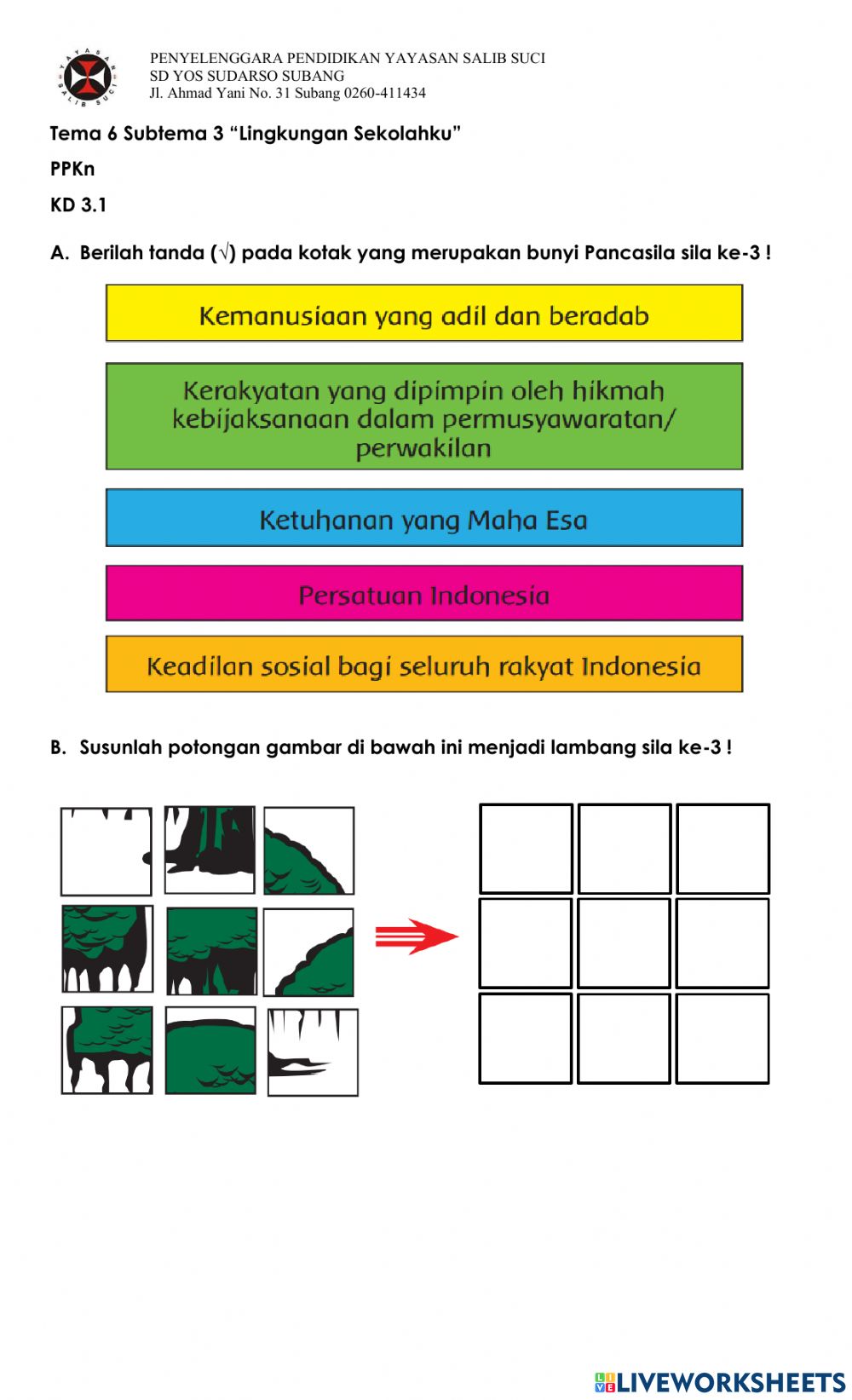 Detail Gambar Sila Ke 3 Nomer 27