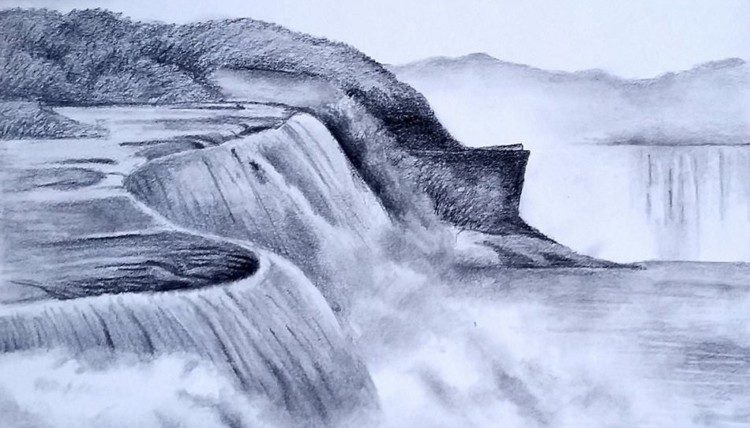 Detail Gambar Sketsa Air Terjun Nomer 28