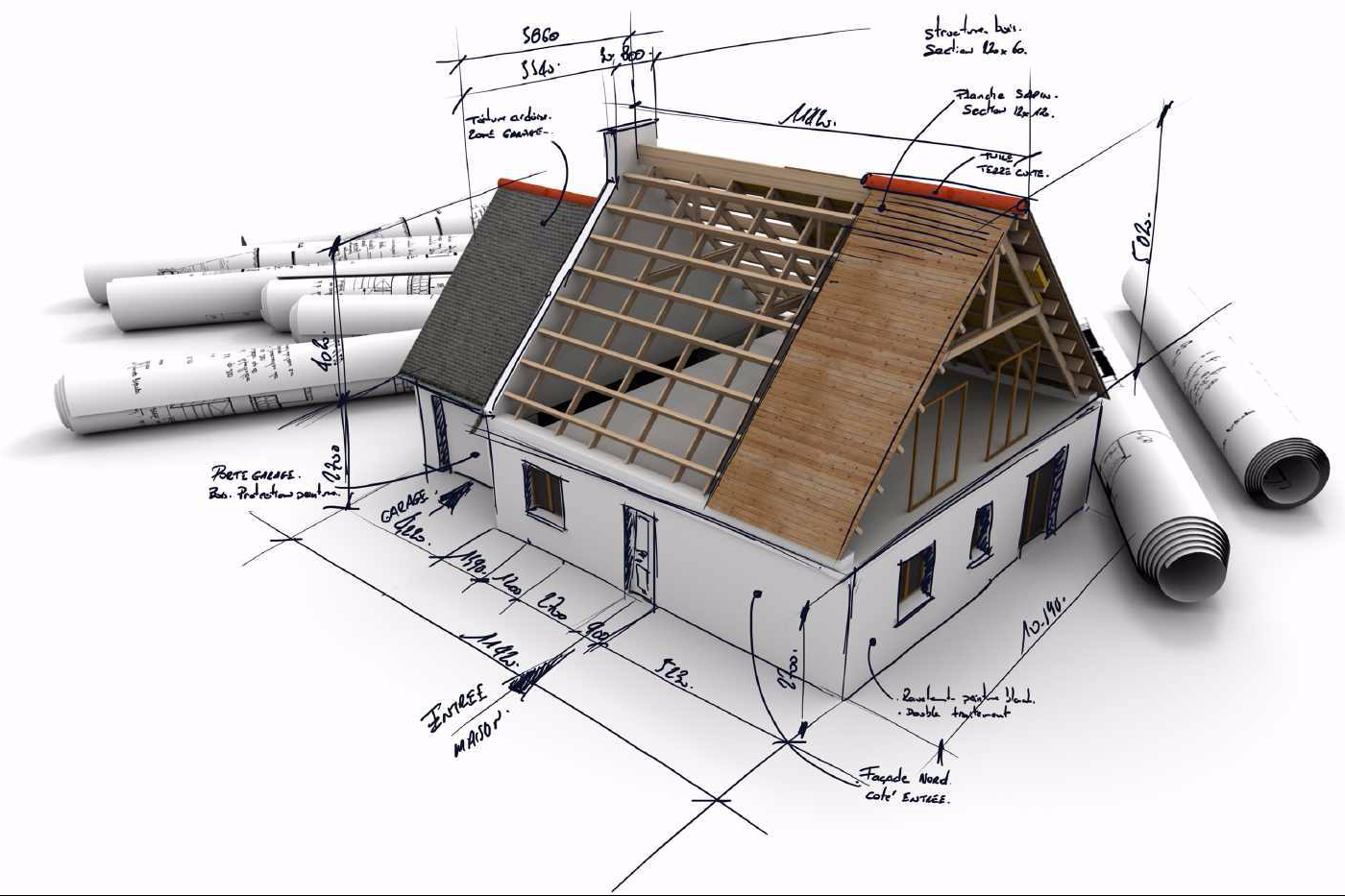 Detail Gambar Sketsa Bagian Konstruksi Gedung Potong Nomer 11